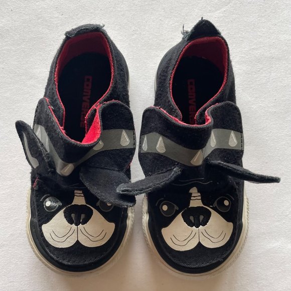 Converse Black Dog Sneakers Size 6 - Picture 3 of 12